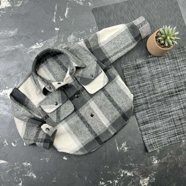 Сорочка дитяча в клітинку BEWARM gray