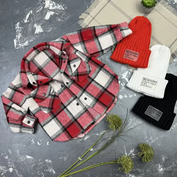 Сорочка дитяча в клітинку BEWARM red