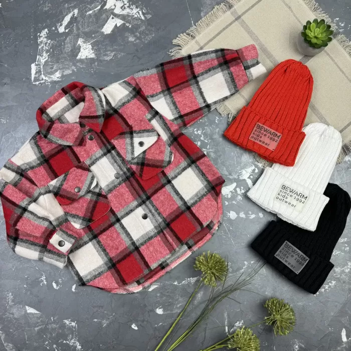 Сорочка дитяча в клітинку BEWARM red