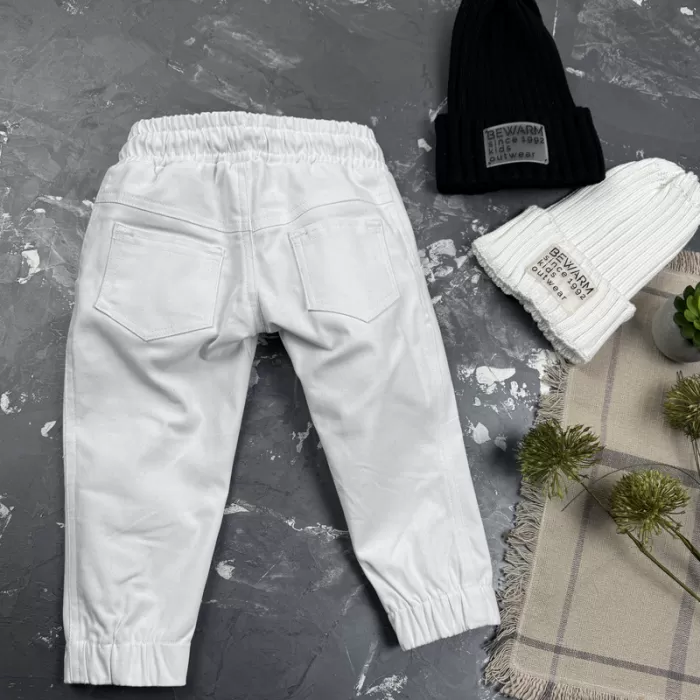 Штани дитячі джоггери Organic Cotton white