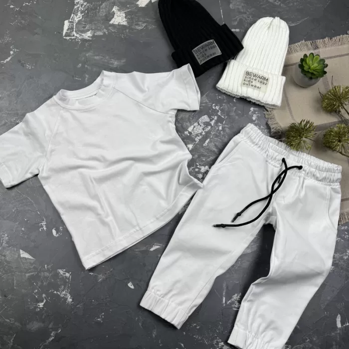 Штани дитячі джоггери Organic Cotton white
