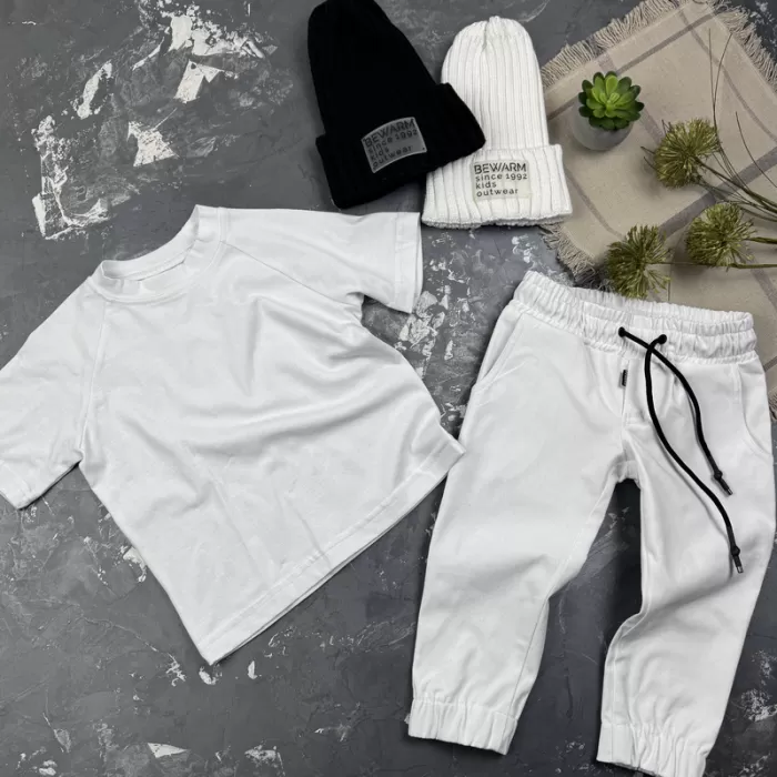 Штани дитячі джоггери Organic Cotton white