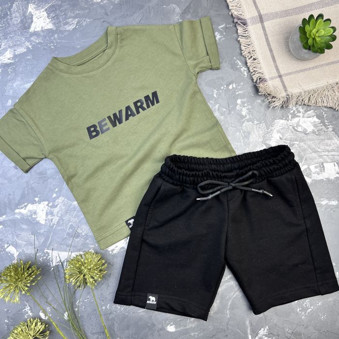 Костюм дитячий літній (шорти + футболка) BEWARM Чорний/Хакі