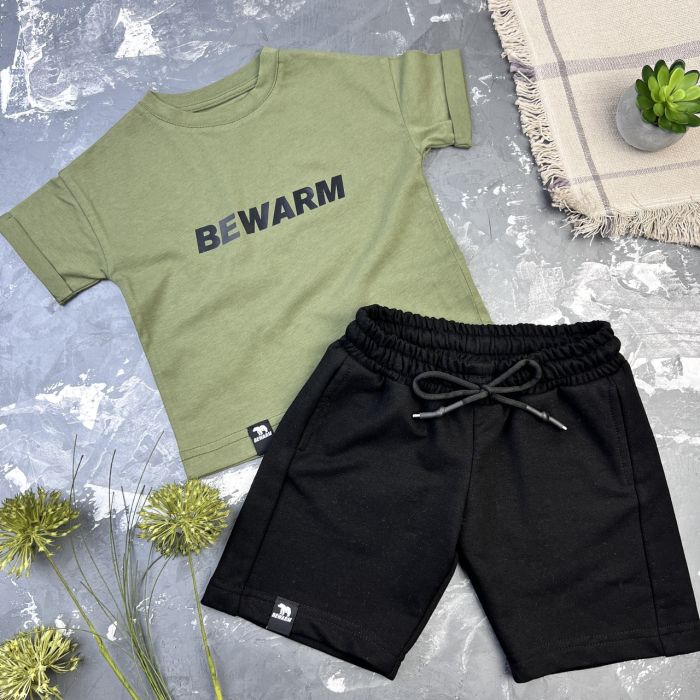 Костюм дитячий літній (шорти + футболка) BEWARM Чорний/Хакі