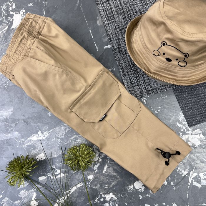 Штани дитячі карго Organic Cotton beige