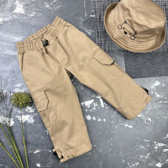 Штани дитячі карго Organic Cotton beige