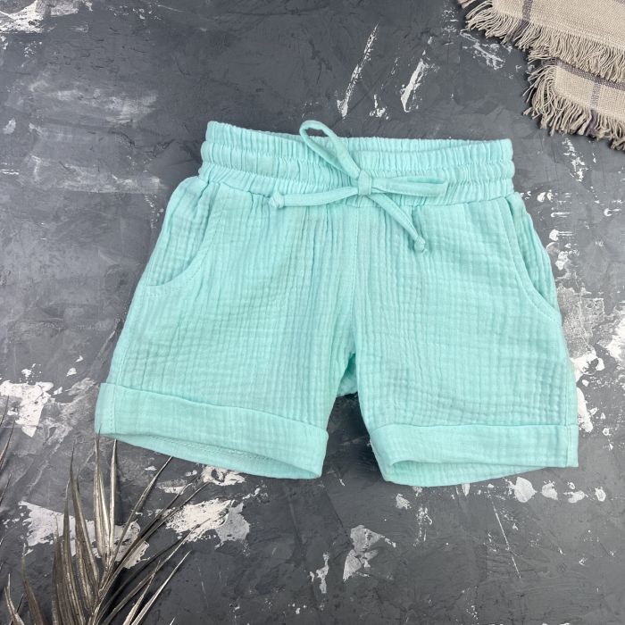 Костюм muslin cotton BEWARM дитячий шорти + футболка Блакитний
