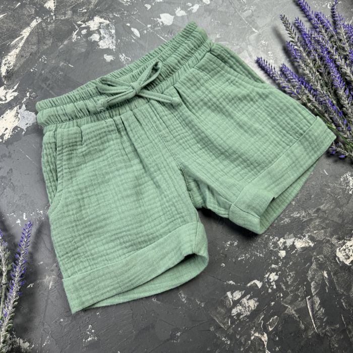 Костюм muslin cotton BEWARM дитячий шорти + футболка Хакі