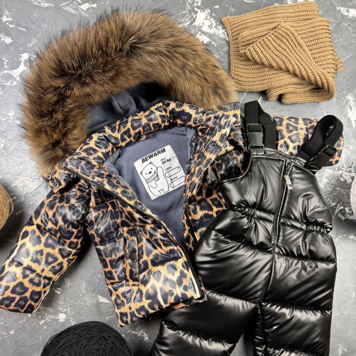 Комбінезон BEWARM Umka Leopard-Black дитячий зимовий роздільний