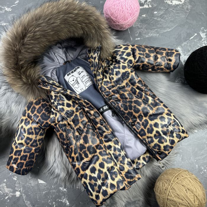 Куртка-пальто BEWARM Bakota Leopard дитяча зимова подовжена