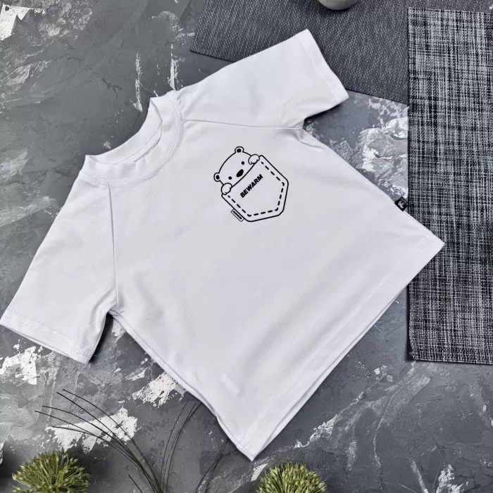Костюм prettybear шорти+футболка+панамка дитячий Беж/Білий