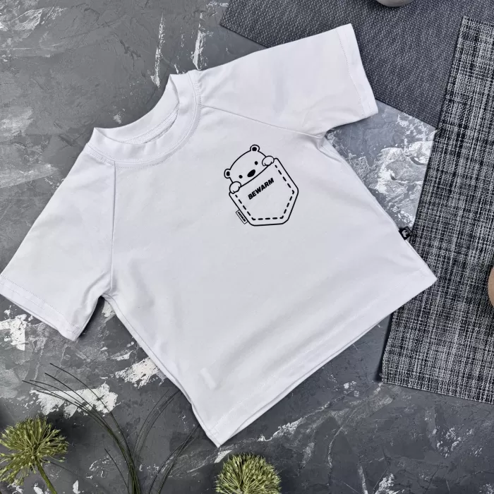 Костюм prettybear шорти+футболка+панамка дитячий Беж/Білий