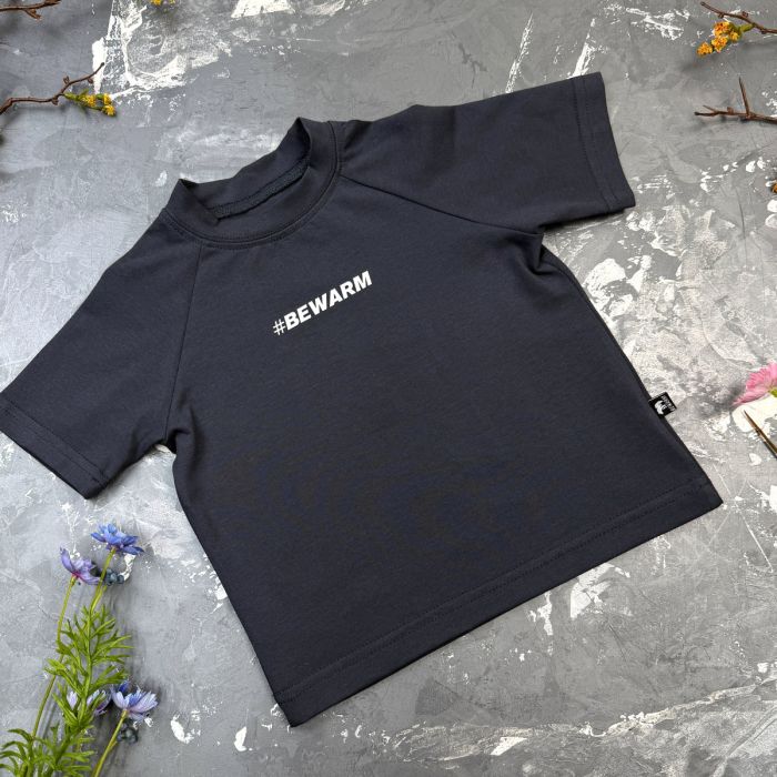 Дитяча футболка з принтом BEWARM графіт