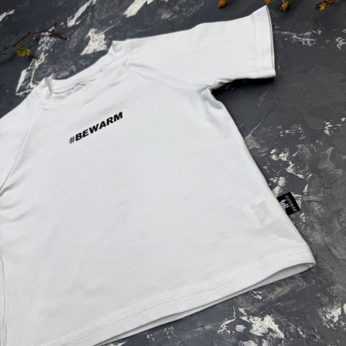 Дитяча футболка реглан #BEWARM white