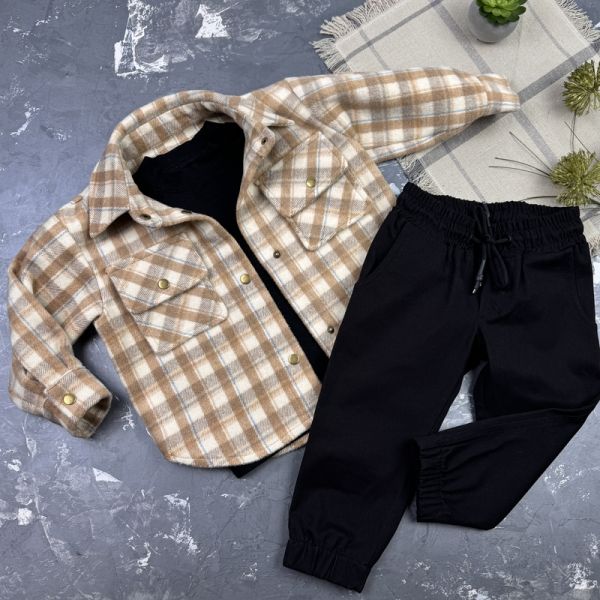 Комплект дитячий набір spring nature Beige on Black