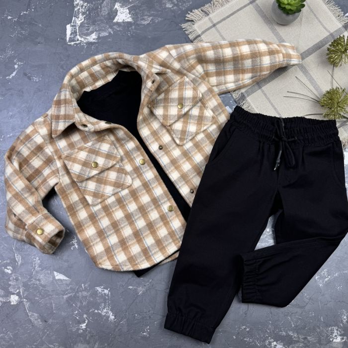 Комплект дитячий набір spring nature Beige on Black