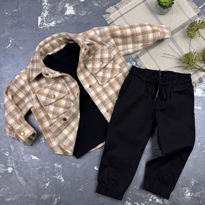 Комплект дитячий набір spring nature Beige on Black