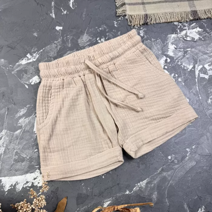Комплект muslin cotton Beige BEWARM дитячий (штани,футболка,панамка,шорти,туніка)
