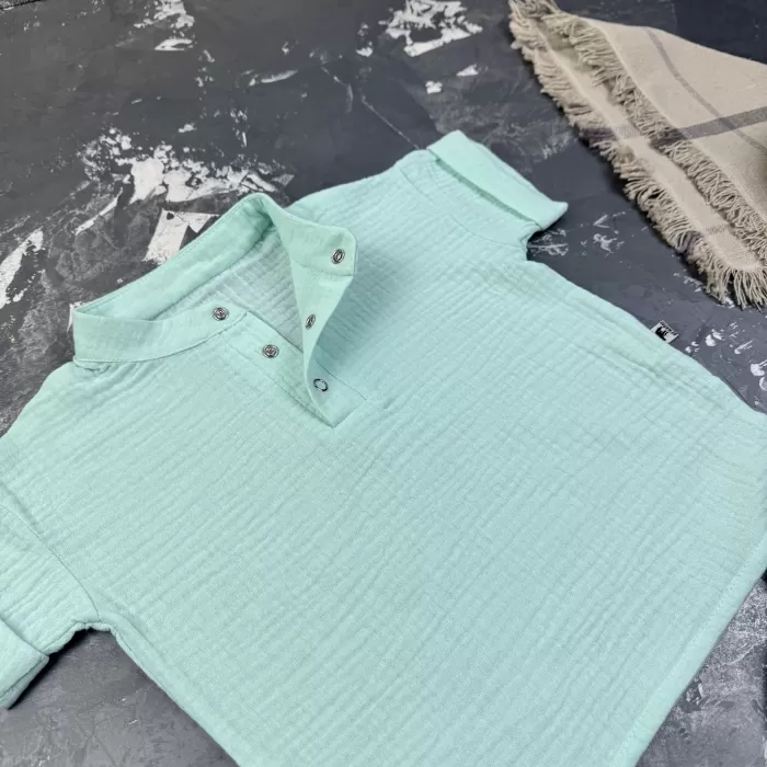 Костюм muslin cotton BEWARM дитячий шорти + футболка + панама Blue