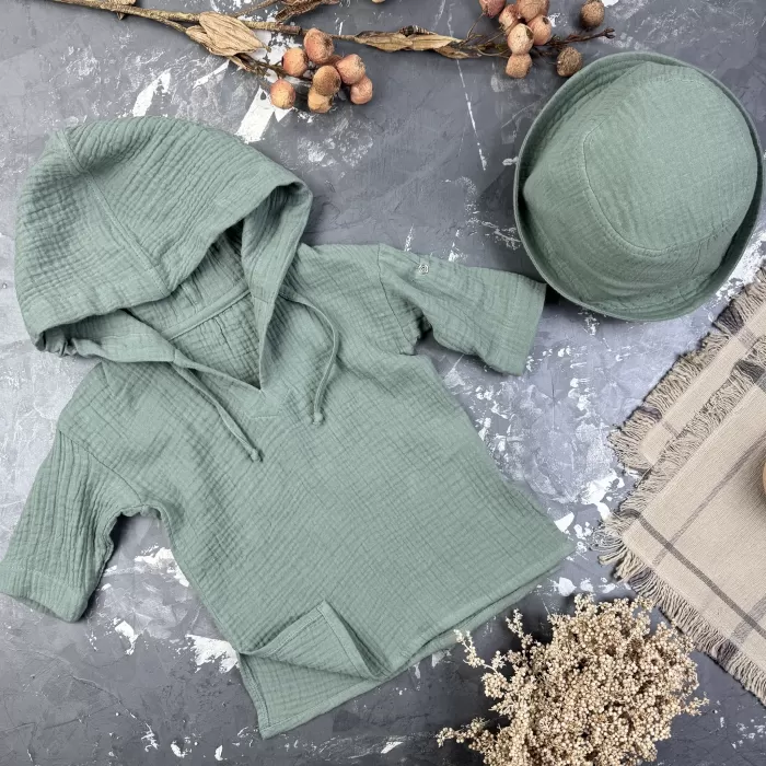 Муслінова Туніка дитяча Muslin Cotton BEWARM Хакі