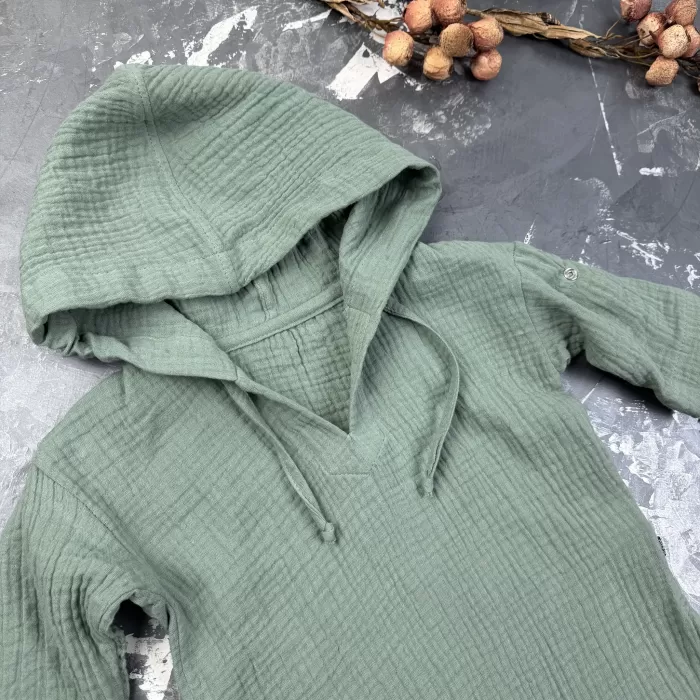 Комплект muslin cotton Khaki BEWARM дитячий (штани,футболка,панамка,шорти,туніка)