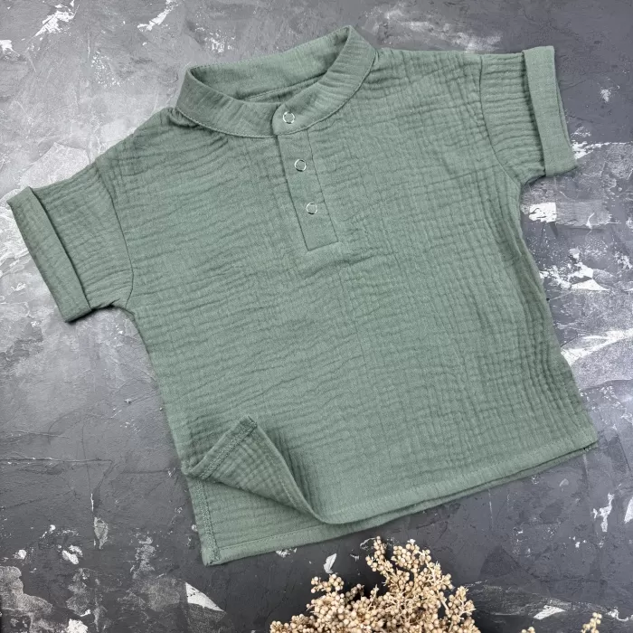 Костюм muslin cotton BEWARM дитячий штани + футболка  Хакі