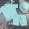 Костюм muslin cotton BEWARM дитячий шорти + футболка + панама Blue