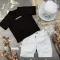 Костюм #BEWARM шорти+футболка+панамка дитячий Блакитний/Чорний