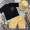 Костюм prettybear шорти+футболка+панамка дитячий Беж/Чорний