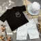 Костюм prettybear шорти+футболка+панамка дитячий Блакитний/Чорний