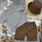 Костюм prettybear шорти+футболка+панамка дитячий Шоколад/Сірий