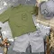 Костюм prettybear шорти+футболка+панамка дитячий Сірий/Хакі