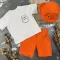 Костюм prettybear шорти+футболка+панамка дитячий Помаранчевий//Білий
