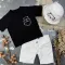 Костюм prettybear шорти+футболка+панамка дитячий Білий/Чорний