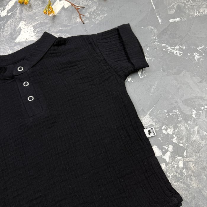 Комплект muslin cotton Black BEWARM дитячий (штани,футболка,панамка,шорти,туніка)