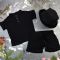 Комплект muslin cotton Black BEWARM дитячий (штани,футболка,панамка,шорти,туніка)