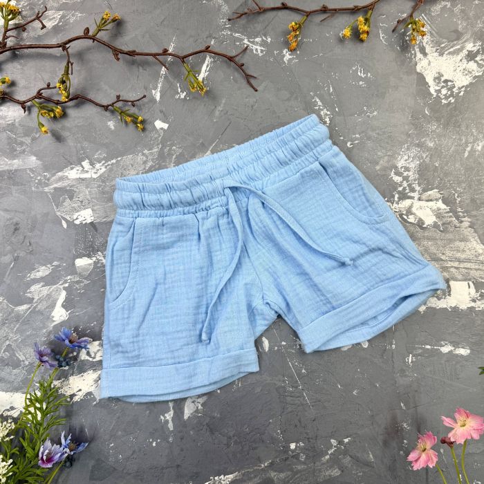 Костюм muslin cotton BEWARM дитячий шорти + футболка Sky-blue