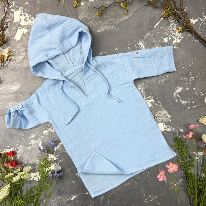 Муслінова Туніка дитяча Muslin Cotton BEWARM Sky-blue