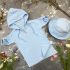 Мусліновий набір туніка + панама дитяча Muslin Cotton BEWARM Sky-blue