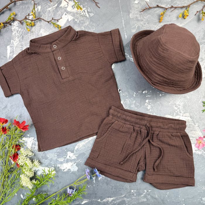 Комплект muslin cotton Choko BEWARM дитячий (штани,футболка,панамка,шорти,туніка)