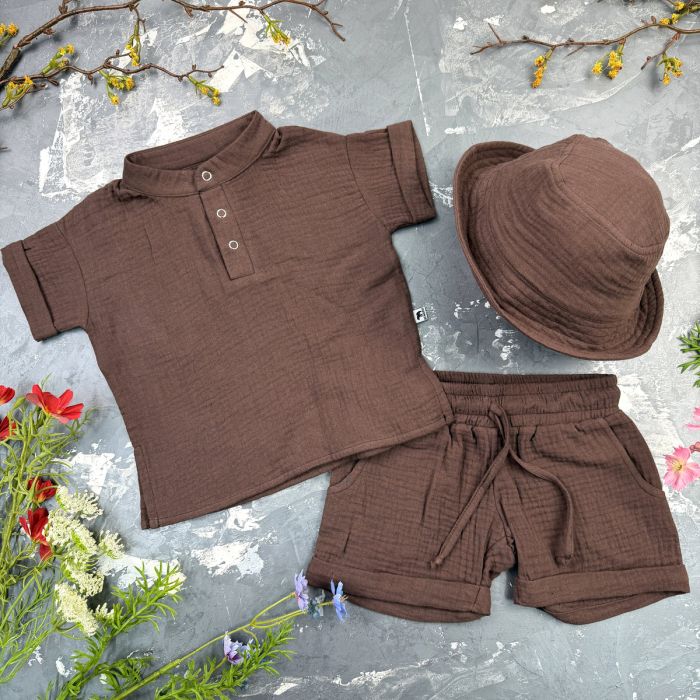 Комплект muslin cotton Choko BEWARM дитячий (штани,футболка,панамка,шорти,туніка)