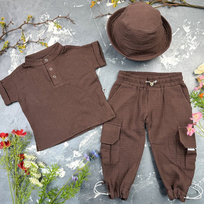 Комплект muslin cotton Choko BEWARM дитячий (штани,футболка,панамка,шорти,туніка)