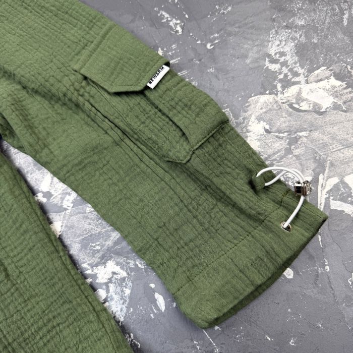 Штани муслінові карго dark green