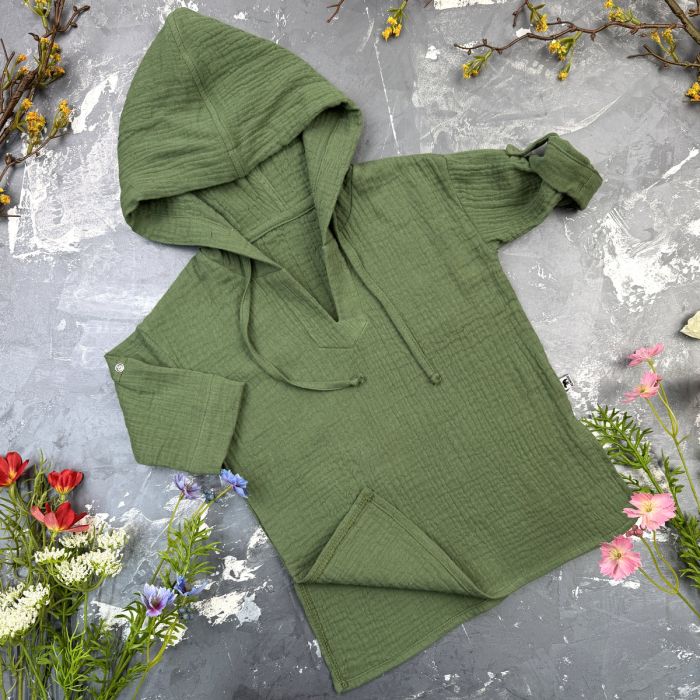 Муслінова Туніка дитяча Muslin Cotton BEWARM dark green