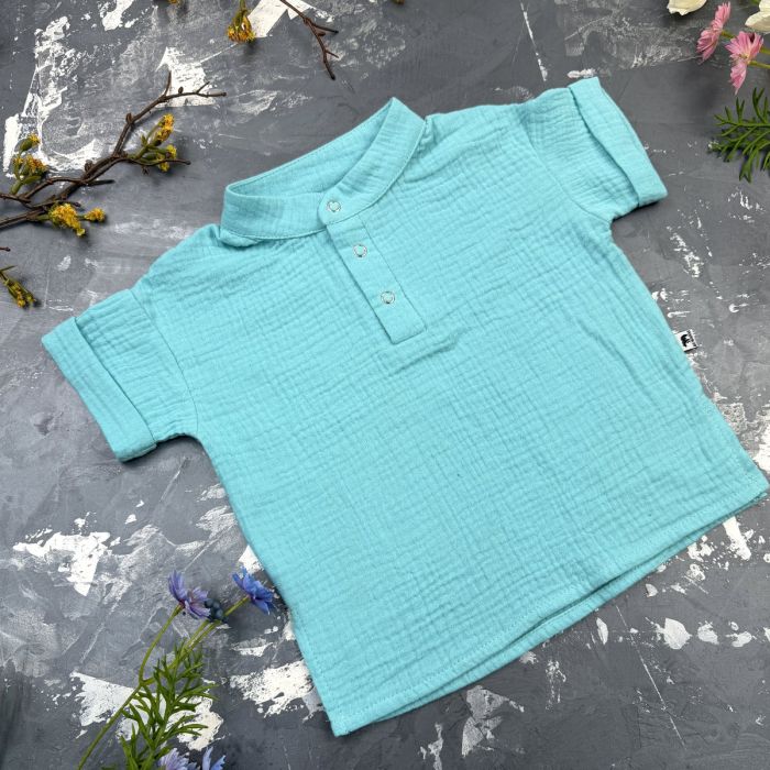 Костюм muslin cotton BEWARM дитячий штани + футболка Aquamarine