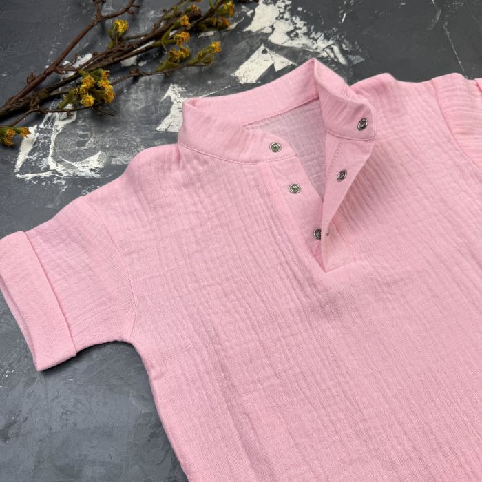 Костюм muslin cotton BEWARM дитячий шорти + футболка Рожевий