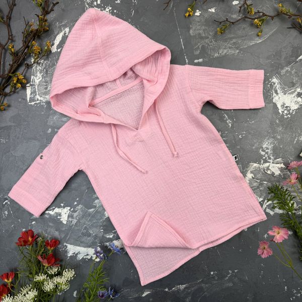 Муслінова Туніка дитяча Muslin Cotton BEWARM Рожева