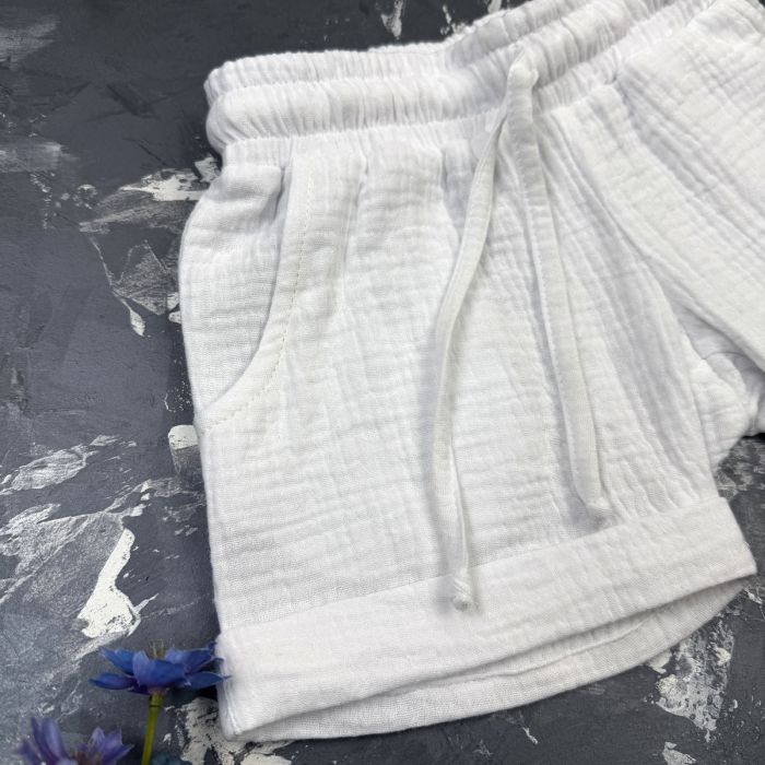 Комплект muslin cotton White BEWARM дитячий (штани,футболка,панамка,шорти,туніка)