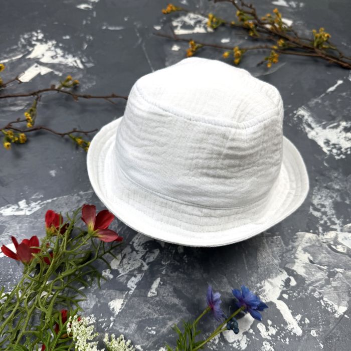 Костюм muslin cotton BEWARM дитячий штани + футболка + панамка Білий