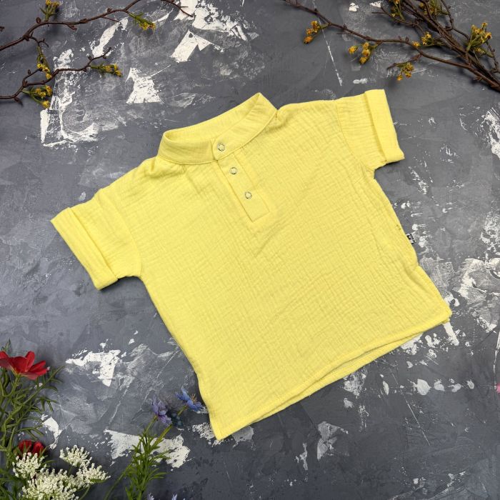 Костюм muslin cotton BEWARM дитячий шорти + футболка + панама Sunny-Yellow